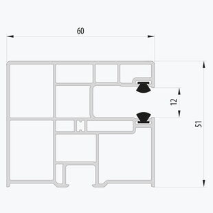 Aufsatzrollladen Führungsschiene Decco 1620 - 60mm