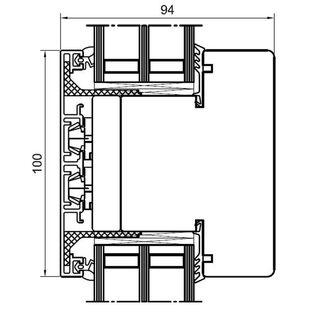 Glasteilende Kämpfer-Sprossen für Holz-Aluprofil DUOLINE 68