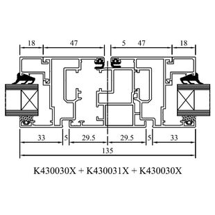 Drutex MB 45 Stulpfenster Profil Detailzeichnung