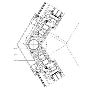Führungsschiene mit variablen Eckverbinder 118° am Iglo Energy Profil
