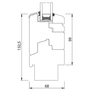 Drutex Softline 68 Festverglasung angeglichen an Flügel