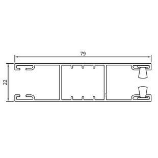 Drutex Vorbaurollladen Führungsschiene Doppel 79x22 mm
