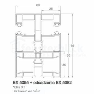 Aufsatzrollladen Führungsschiene Exte EX 5082 60mm Revision außen beidseitig