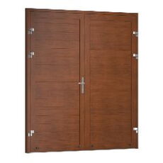 Garagentür zweiflügelig von Krispol mit schmaler Prägung