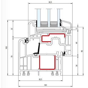 Gealan S 9000 Fenster Classic-Line 103mm Lumaxx mit STV - 6002 - 6055