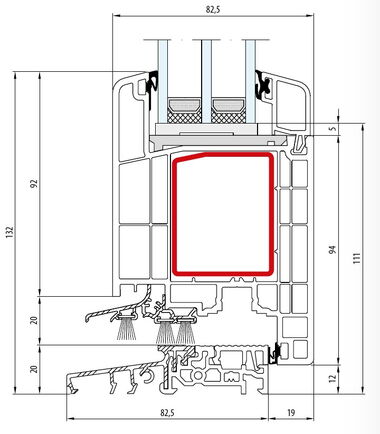 Gealan S9000 drempel 20 mm