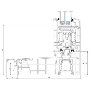 Gealan HST S 9000 Flügel mit Schwelle Thermostep und Laufwagen - Vertikal