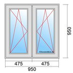Venstermaat 950x950mm