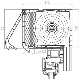 Aufsatzrollladen PMX mit Kastenhöhe 160mm mit Revision mit Griff