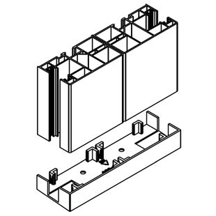 Aufsatzrollladen Führungsschiene RK 16 mit Blende doppelt