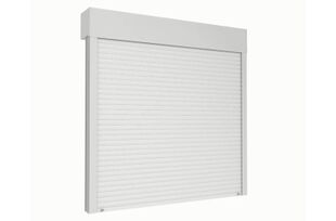 Weißer Rollladen geschlossen