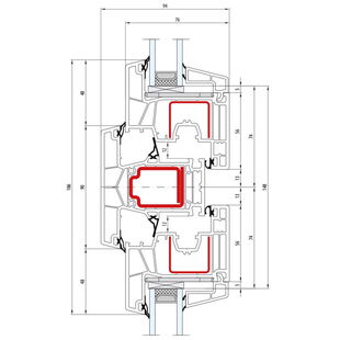 Salamander greenEvolution 76 MD Pfosten 90mm Verstärkung Fenster CL - 762008 761002