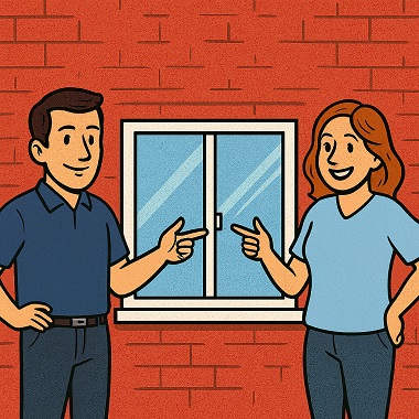 Fenster-Vergleich blau blau