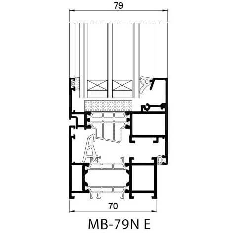 Alufenster MB-79N E Profilschnitt