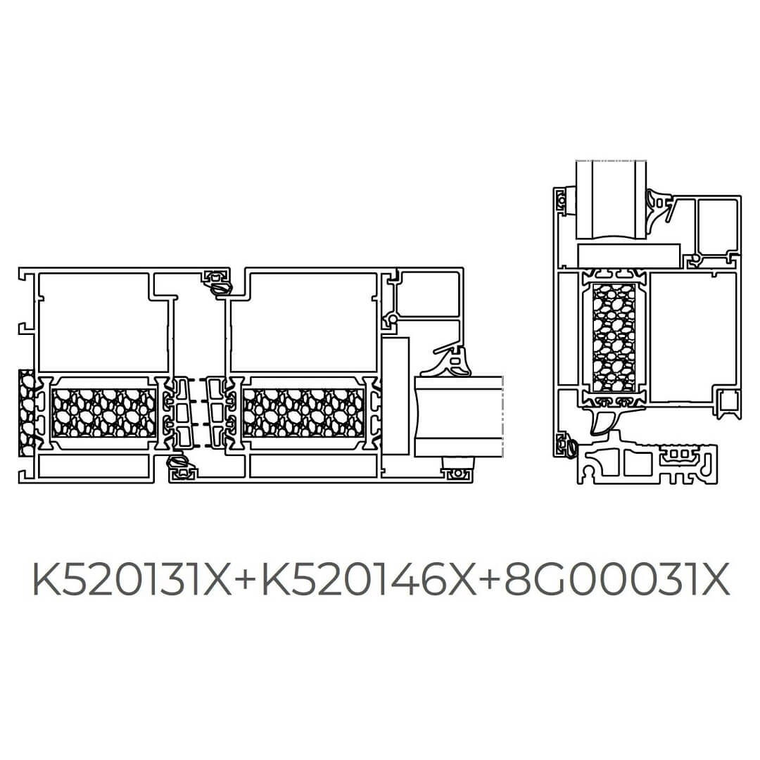 Aluminium Tür MB-79N SI Plus Technische Zeichnung