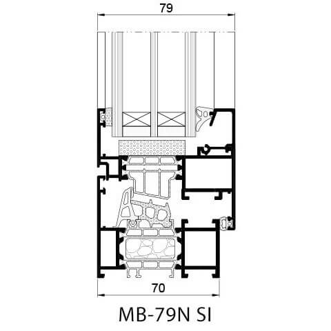 Alufenster MB-79N SI Profilschnitt