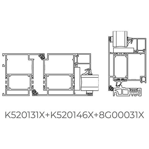 Aluminium Tür MB-79N ST Technische Zeichnung