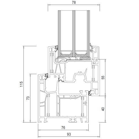 Kunststofffenster Aluplast Energeto Neo 76mm Technische Details