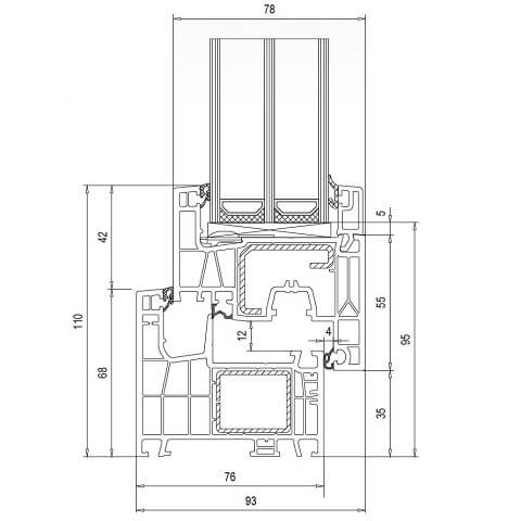 Kunststofffenster Aluplast IDEAL Neo MD 76mm Technische Details