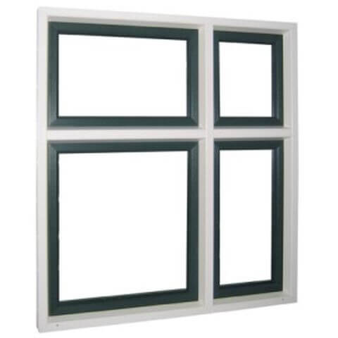 aluplast NL blokprofiel met wit kader en groene vleugel