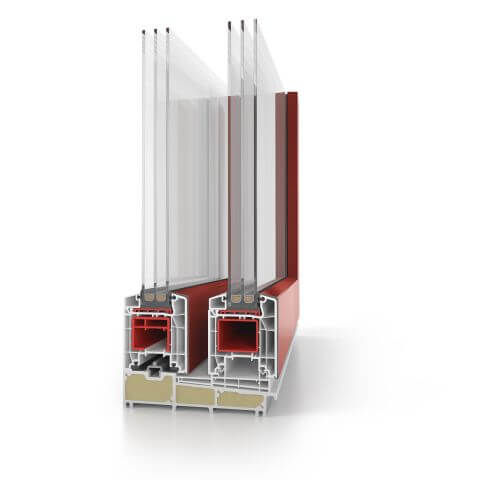 Hebeschiebetür aluplast HST 85 Premium Aluskin Profilschnitt