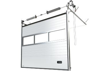 Industrie-Sektionaltor von Krispol K2 IA mit schmaler Sicken-Prägung in Aluminium