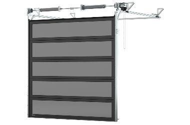 Industrie-Sektionaltor von Krispol K2 IPT mit Zwischenlage der thermischen Trennung aus Aluminium