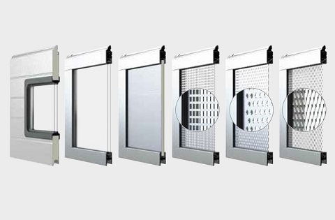 Panel IS/IA mit Fenster, Ip 2-fach Verglasung, IP therm. Trennung, IP mit Gitterstruktur