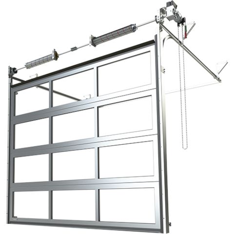 Industrie-Sektionaltor K2 IP (aus Aluminium) - Mit Lamellen in Vollverglasung