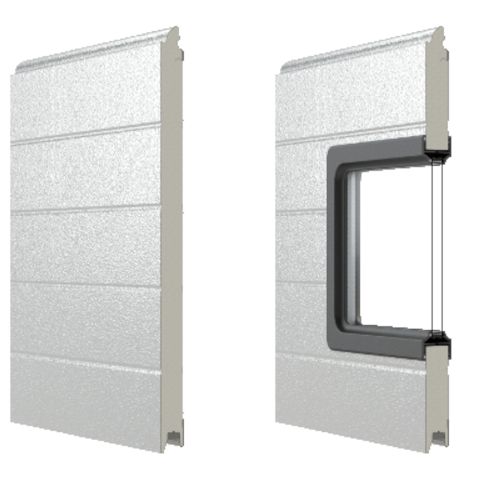 Industrie-Sektionaltor Lamelle K2 RS - Lamellen mit schmalen Sicken & mit Glasausschnitt