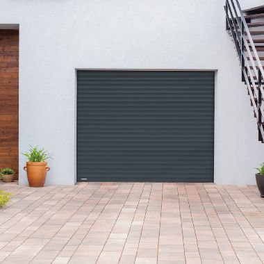 Garagen-Rolltor in Anthrazit mit Kasten innen
