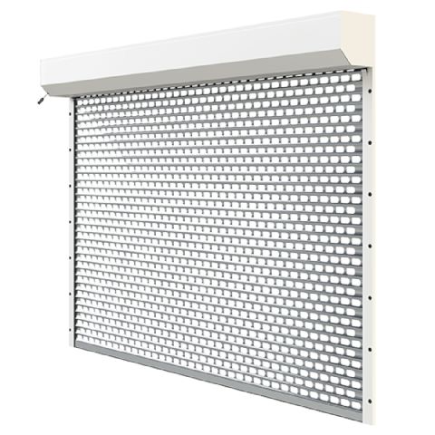 Rollgitter R2 AMZ von Krispol - Rollgitter-Tor aus Aluminium mit Rollkasten