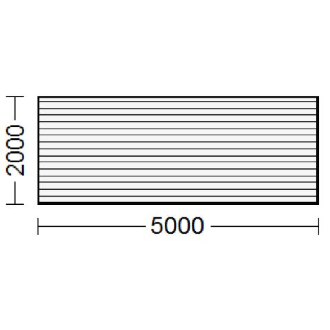Sektionaltor 5x2m mit kleinen Sicken-Prägungen in der Farbe Weiß