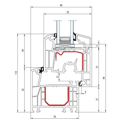 Kunststofffenster Aluplast IDEAL 4000 Soft-Line technische Details