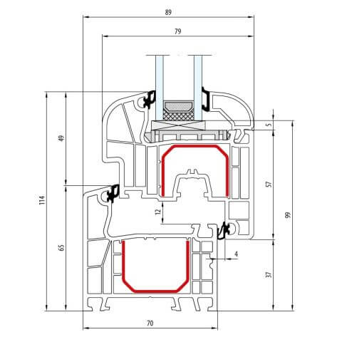 Kunststofffenster Aluplast IDEAL 4000 Round-Line technische Details