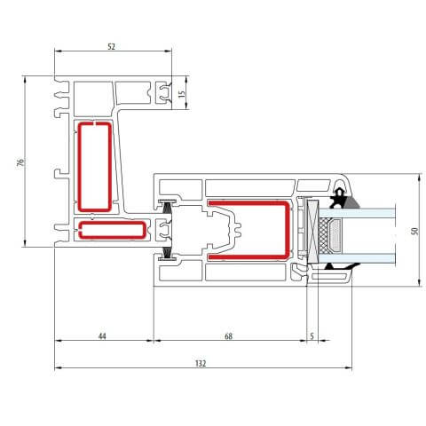 Fenster Salamander evolutionDrive SF Technische Zeichnung Flügel