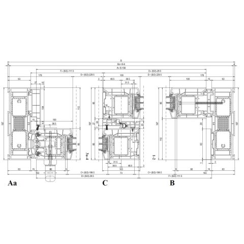 Technische Detail Schiebetür aluplast HST 85 Premium waagrecht