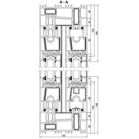 Technische Detail Schiebetür evolutionDrive Jetline vertikal