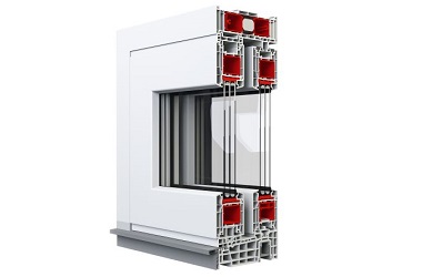 Profilschnitt Kunststoff aluplast HST 85 in Weiß