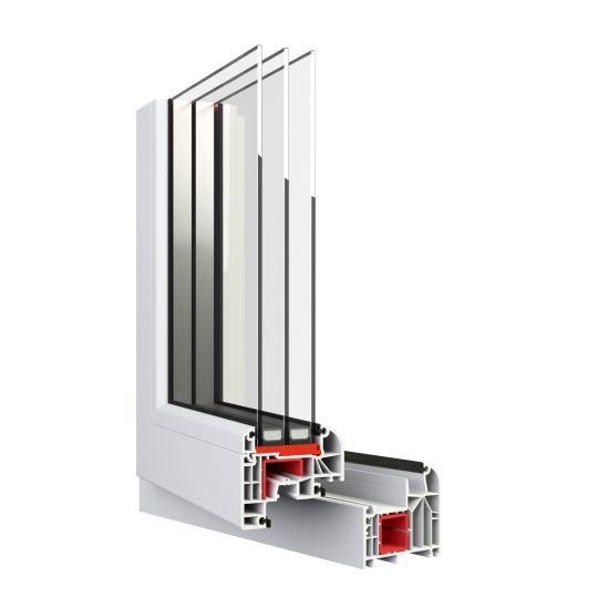 Kunststoff Balkontür Aluplast IDEAL 8000 Round-Line mit 3-fach Verglasung