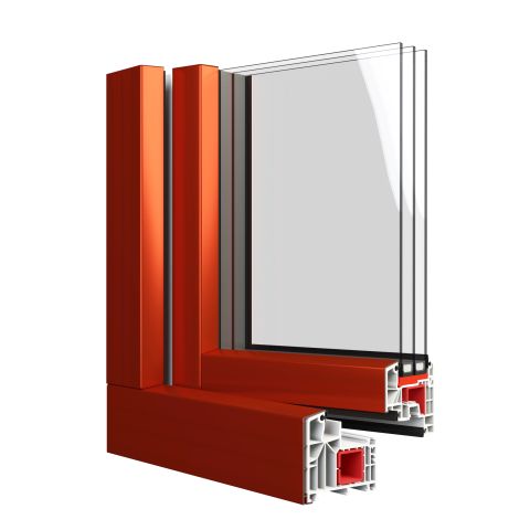 Kunststofffenster Aluplast IDEAL 8000 Aluskin Alu-Vorsatzschale