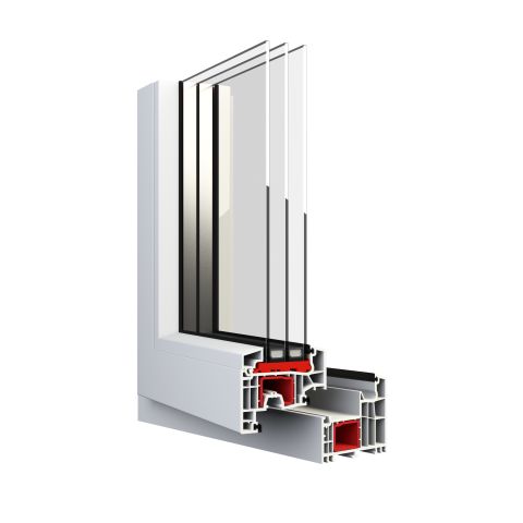 Kunststoff PSK-Tür BlueVolution 92 Classic Weiß