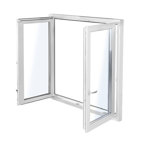 Kunststofffenster von Aluplast IDeal 8000 mit 2-flügeln und Stulp offen