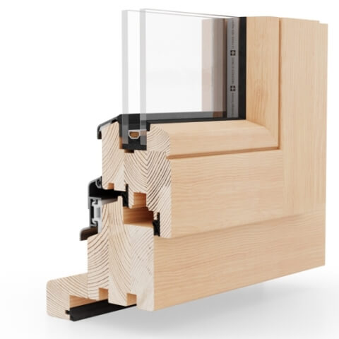 Holzfenster Nature 68 niederländisches BNL Profil - innen