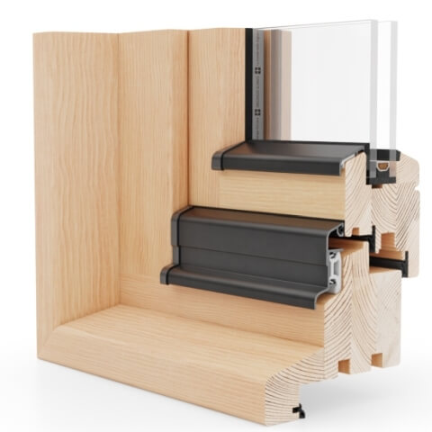 Holzfenster Nature 68 niederländisches BNL Profil - außen