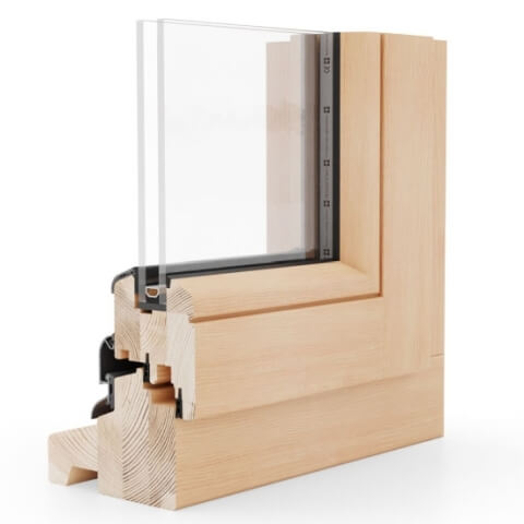 Holzfenster Nature 68 niederländisches Profil - innen