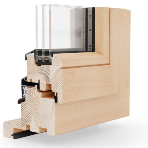 Holzfenster Nature 80 NL Blockprofil BLN - innen