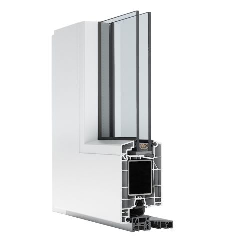 Kunststoff Haustür Profil Aluplast IDEAL 4000 Profilschnitt