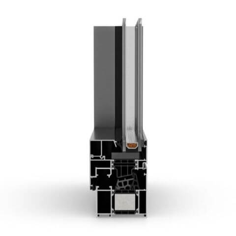 Aluminium Balkontür MB-79N SI Schnitt