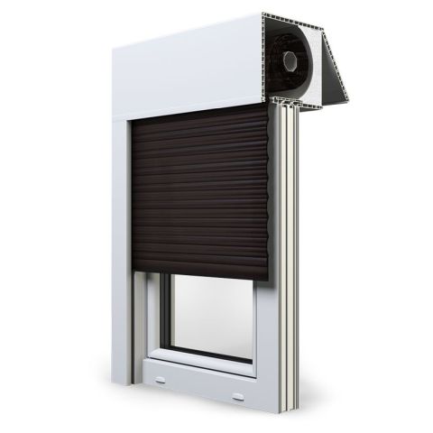 Aufsatzrollladen Exte Exakt in Dunkelbraun